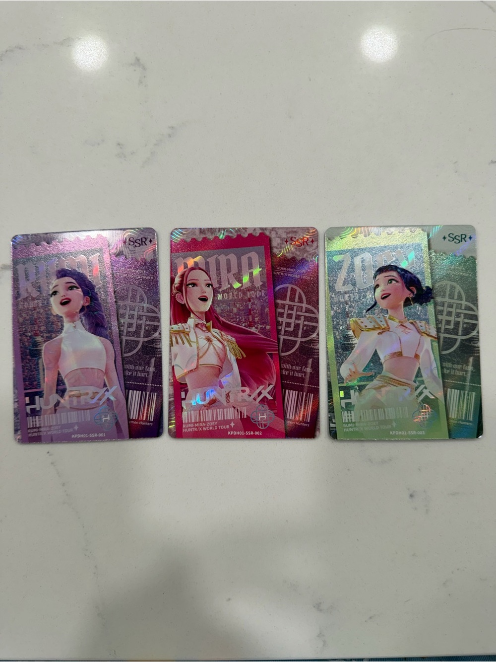 Netflix KPop Demon Hunter SSR Trading Card Trio Set